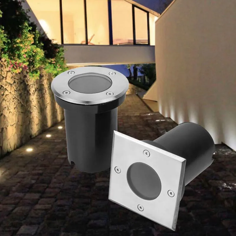 Led Underground Light LED Underground Light DC12V 85-265V LED Buried Light IP67 GU10 Lamp Decking Stairs Terrace Garden Path Inground Lighting Outdoor