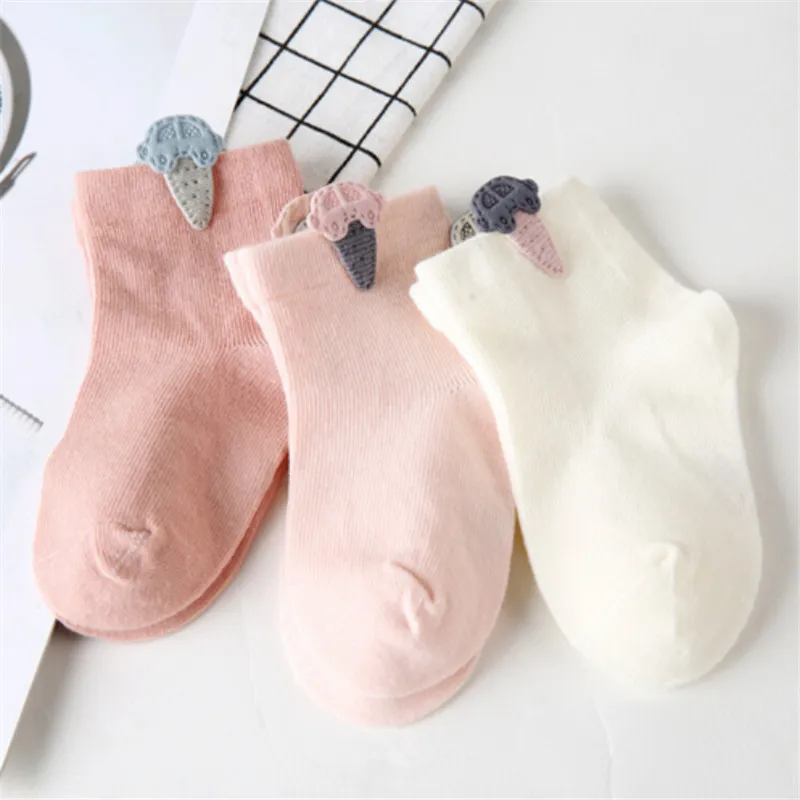 

Socks Kids Baby Girls Cotton Socks Soft Breathable Fruit Printed Autumn Random colors