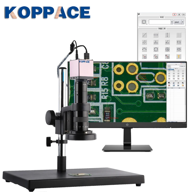 KOPPACE 2 миллиона пикселей 24X 215X электронный измерительный микроскоп HD 1080P 60FPS HDMI