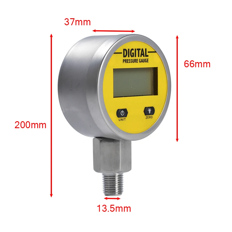 Pressure Gauges Digital Display Oil Pressure Hydraulic Pressure Test Meter 3v 25