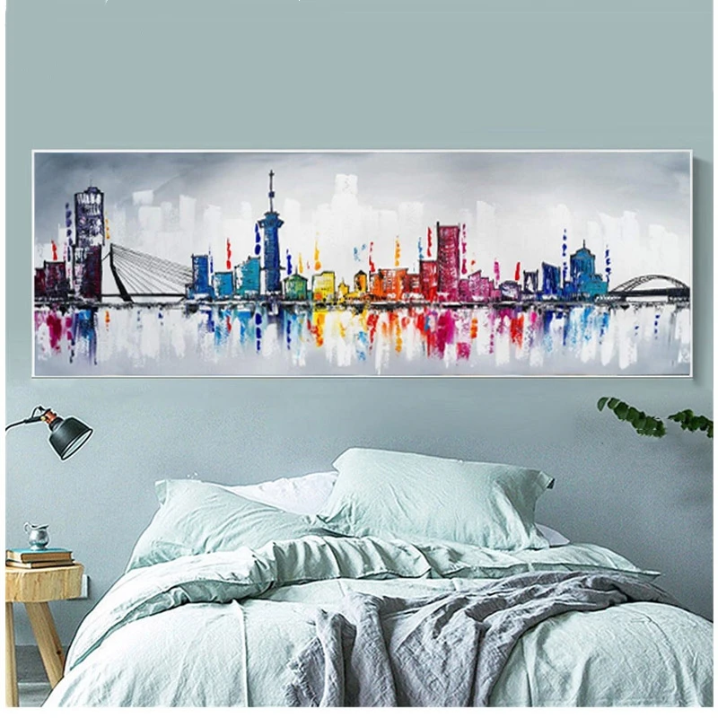 Большой 5D DIY Алмазная картина Роттердамский город ночной стены Искусство Полный