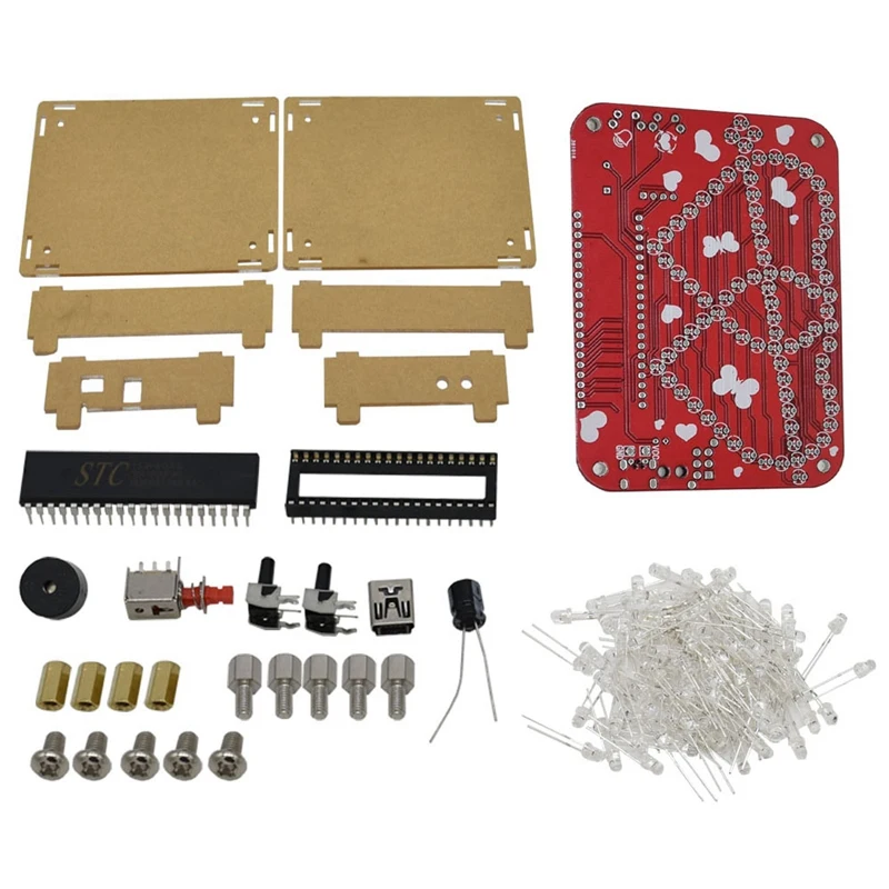 Diy Kit 3 мм Rgb Led двойной светильник в форме сердца музыка с раковиной креативный