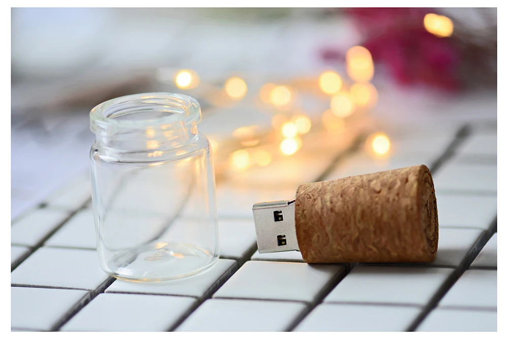 Pen drive usb 3.0 garrafa de vidro