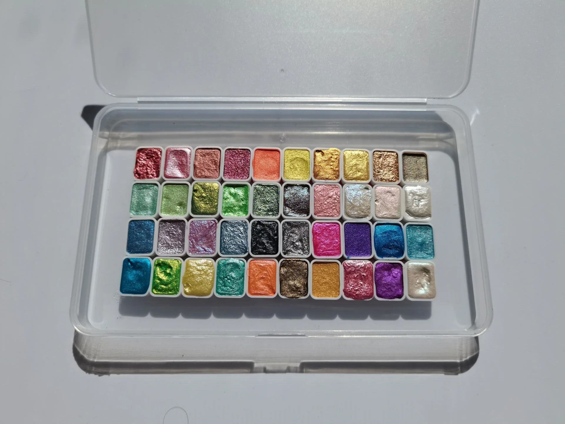 Handmade pearlescent watercolor paint 40 colors1ml shiny metal solid Acuarelas Drawing Nail set Art aquarelle supplies