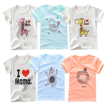 

New Cotton Kids T-Shirt Children Summer Short Sleeve T-Shirts for Girls Clothes Cat Rabit Butterfly Baby T Shirt Toddler Tops