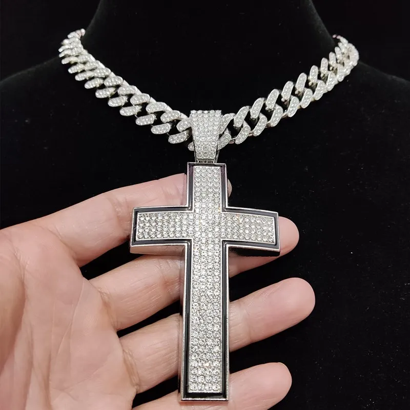 Hip hop Cross Pendant Necklace 