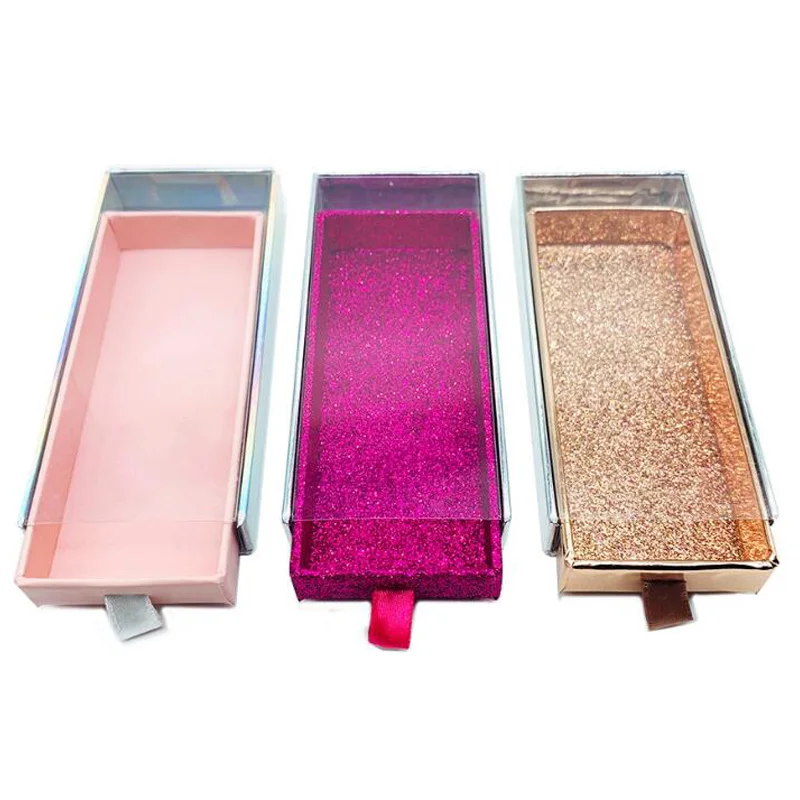 

NEW 20/30/50pcs Wholesale Square Mink False Eyelash Packaging Box glitter Paper magnetic Box pvc Case Empty box
