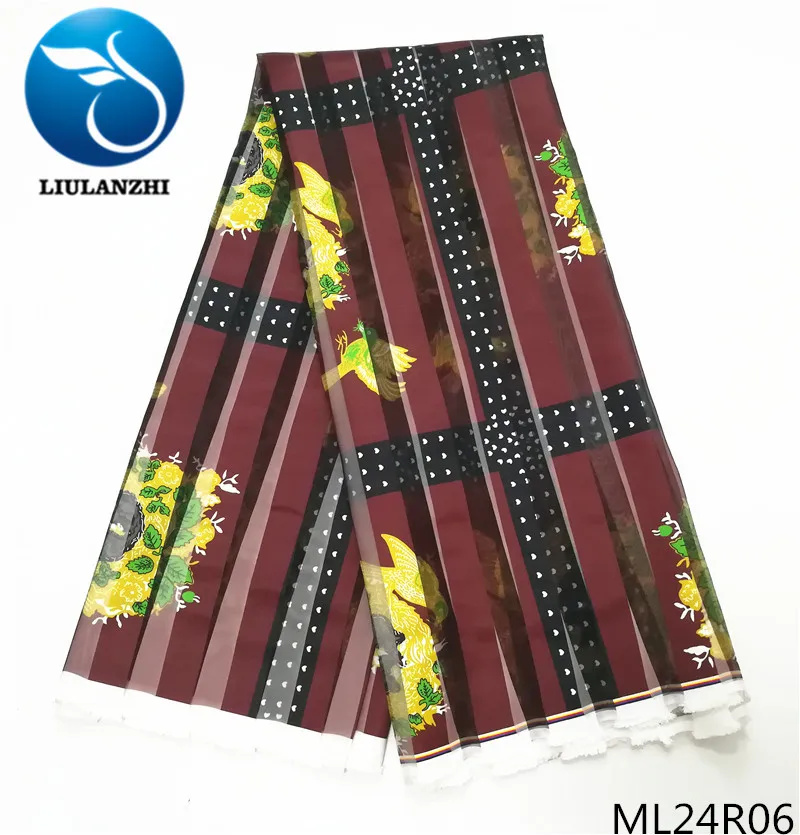 LIULANZHI печатная лента ткань Африканская кружевная ткань для шитья Высокое качество африканская Лента ткань ML24R01-15