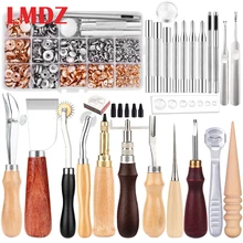 LMDZ Leather Craft Tools Kit Home Hand Sewing Stitching Punch Carving Work Saddle And Leather Craft DIY Tool Accessories