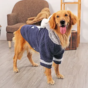 

Winter Warm Dog Coat Jacket Husky Labrador Hood Coats Overalls For Large Dogs Big Dog Clothes Pets Supplies Ropa Perro Bulldog