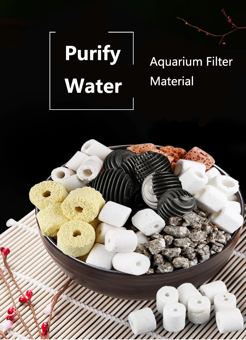 

500g Aquarium Filter Material 7-in-1 Biochemical Ball Active Carbon Maifanite Stone Aquarium Accessories