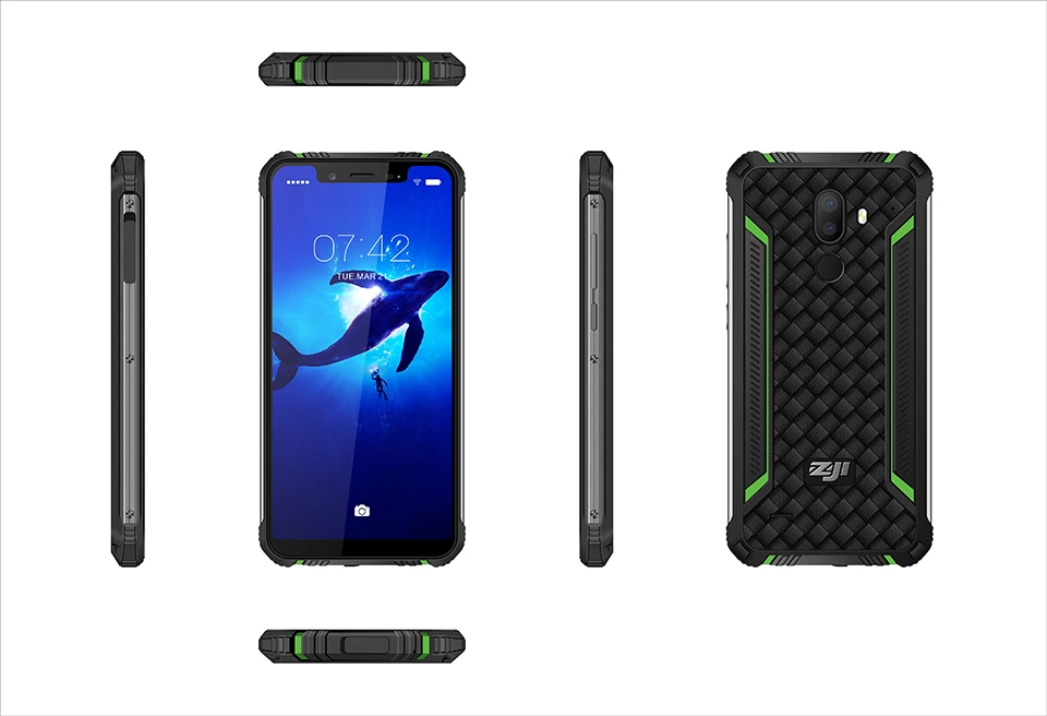 Waterproof ZJI Z33 IP68 Водонепроницаемый телефон 4600 мАч 3 ГБ 32 ГБ 5,85 "смартфон Android 8.1MTK6739 лицо ID Разблокировка 4G Mobile мобильный телефон