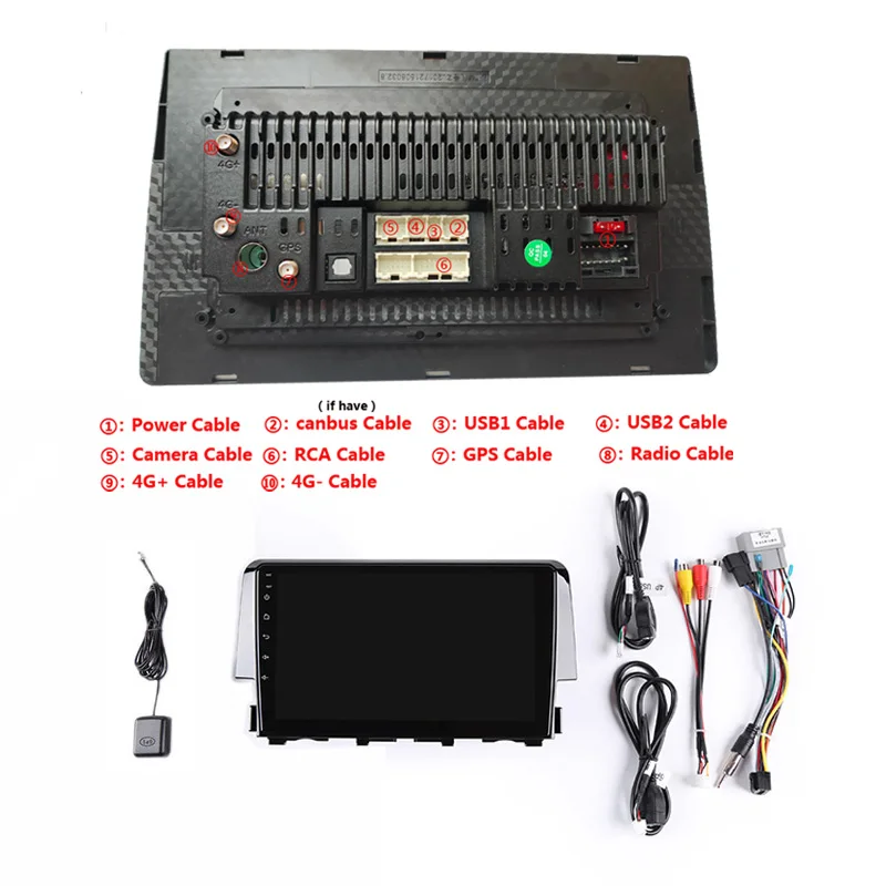 Cheap 9" Android 9.1 Car DVD Multimedia Player GPS For honda CIVIC 2016 audio car radio stereo navigation bluetooth wifi 5