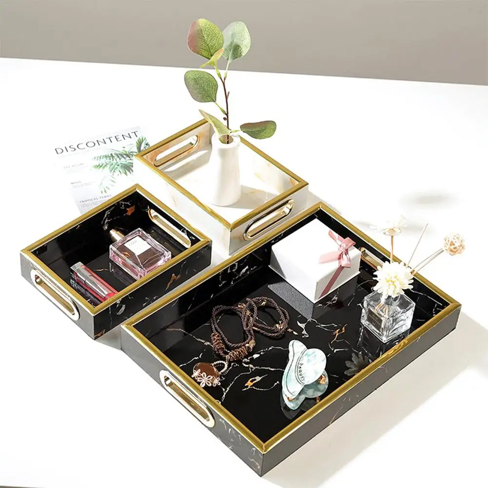 Non-slip Storage Tray High Quality Fruit Tray Marble Desktop Decoration Jewelry And Cosmetics Organizer Gift Home Organizer