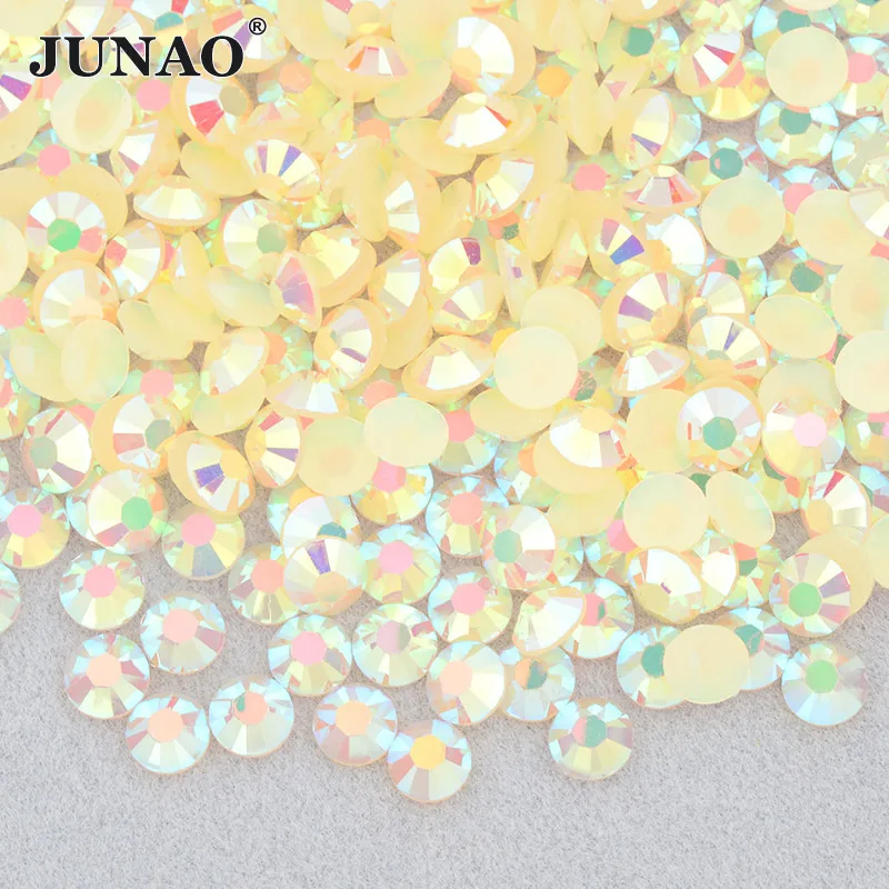 JUNAO 4 5 6mm Jelly Purple Red AB Crystal Rhinestone Flatback Crystal Strass Stones Nail Art Decoration Round Resin Gems for DIY 