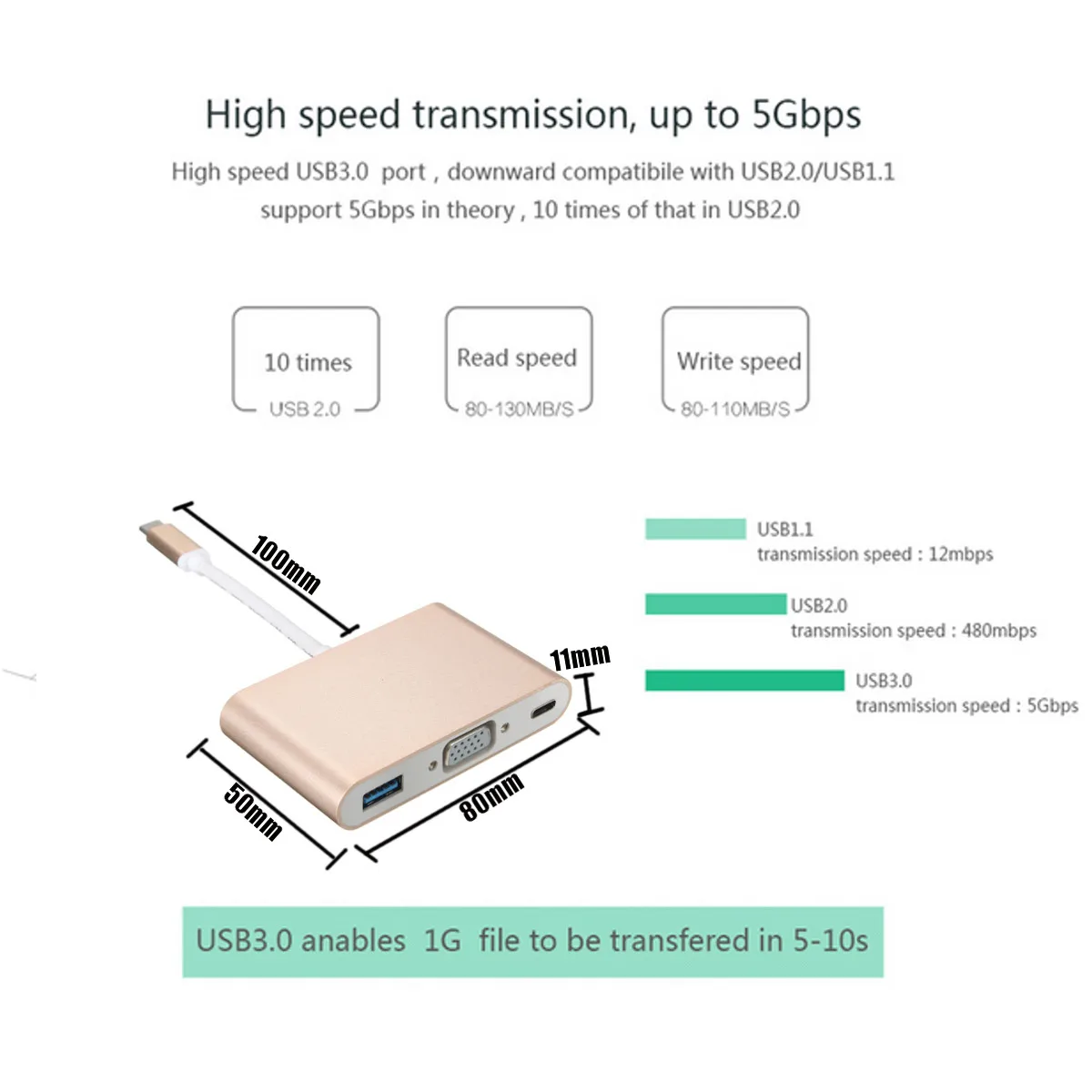 3 в 1 USB 3,1 type C-VGA монитор USB 3,0 type-C зарядное устройство адаптер для IOS планшет смартфон тип C устройства передачи данных