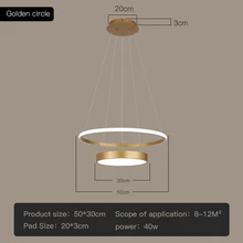  Modern LED Chandelier for Kitchen Dining Table Room Office Restaurant Gold Ring Ceiling Hanging Pendant Lamp Home Decor Lighting 