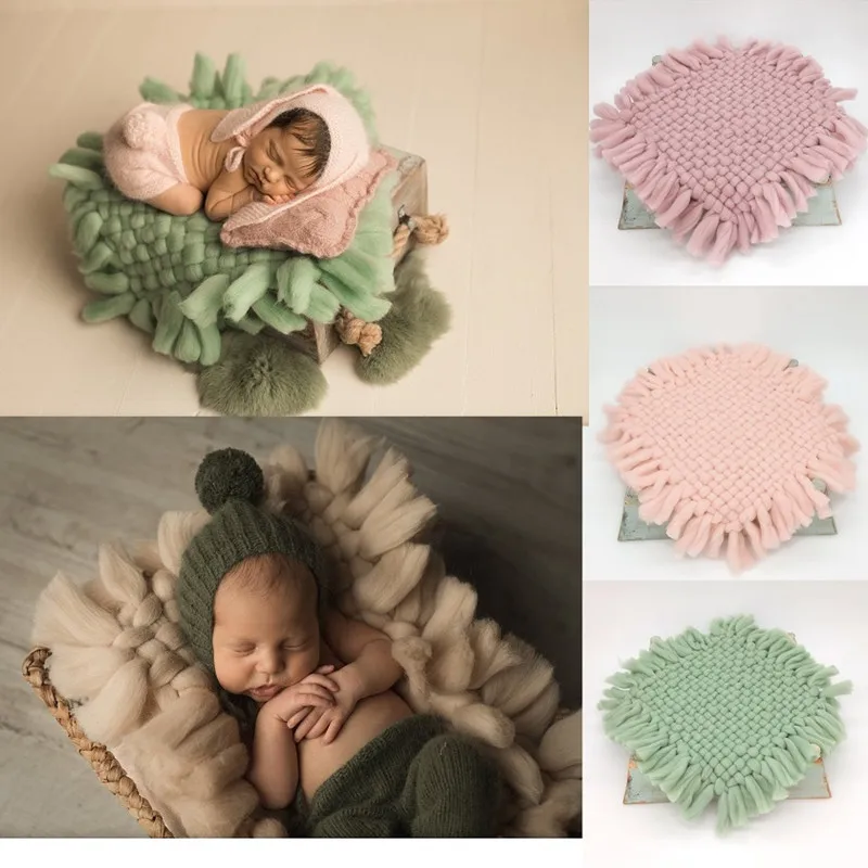 Newborn Photography Props Baby Blanket Knitted Wool Blanket Backgroup Photo Accessoies