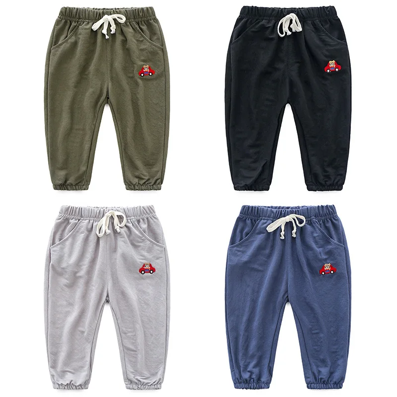 Summer Korean-style Boutique Childrenswear BOY'S Children Embroidery Cartoon Anti-mosquito 9 Pants Crawler