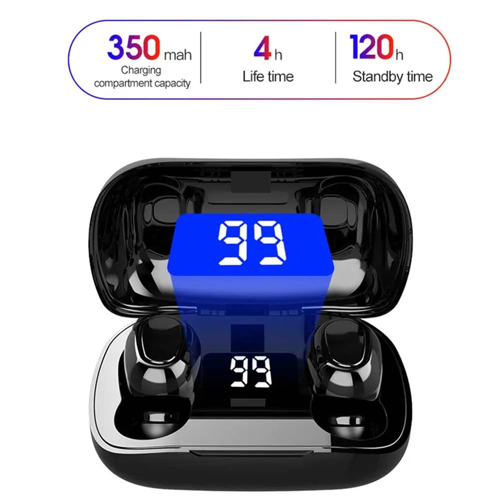 3500mAh LED Bluetooth Wireless Earphones Headphones Earbuds TWS Touch Control Sport Headset Noise Cancel Earphone Headphone