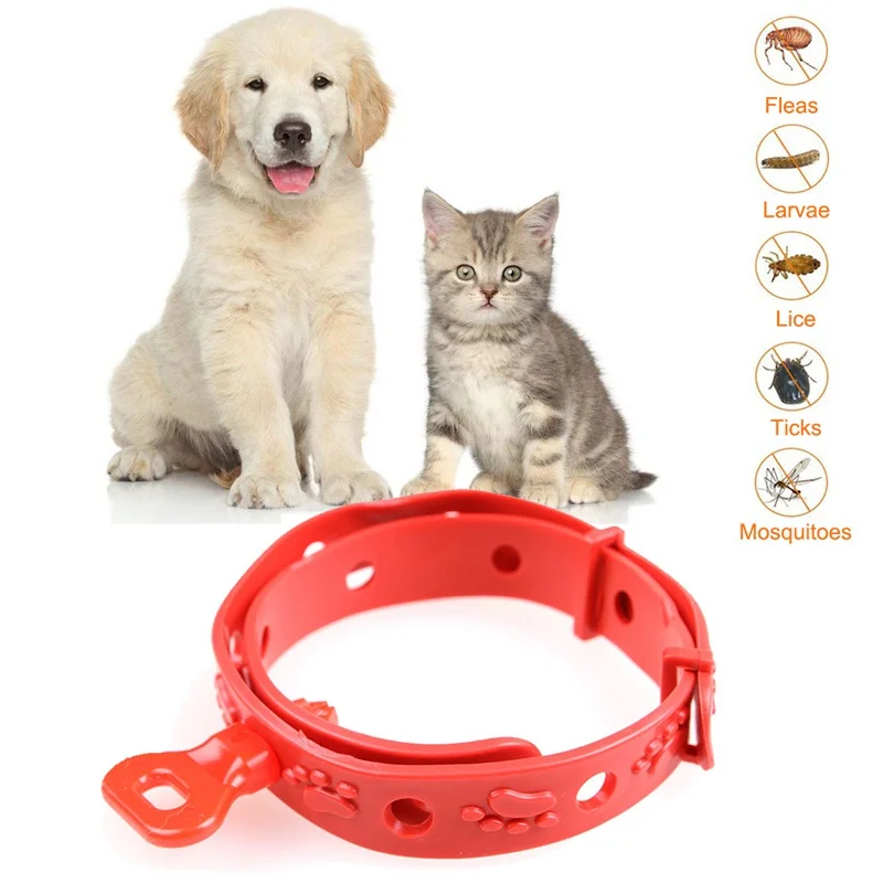 

Cute Soft Pet Outdoor Protection Anti Mosquito Kill Flea Silicone Dogs Cats Flea Adjustable Collars 42cm