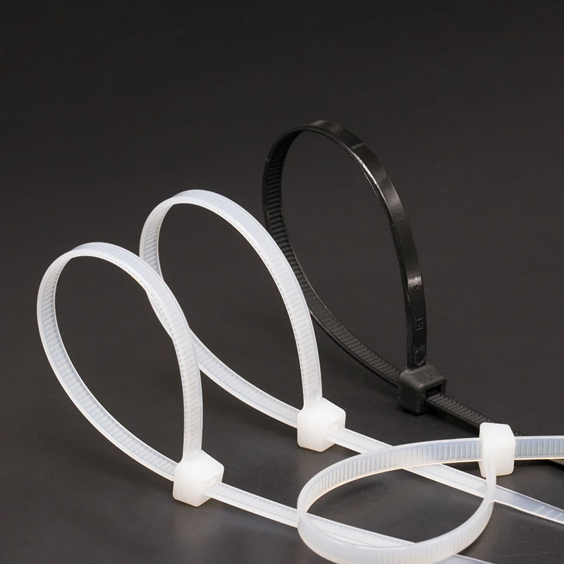 100PCS self-locking nylon binding band 5*300mm cable binding band fixed plastic binding band harness band black and white