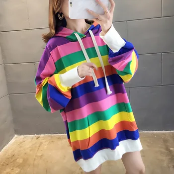 

Hoodies for spring Planet Print Solid Loose women autumn sweatershirt female Red