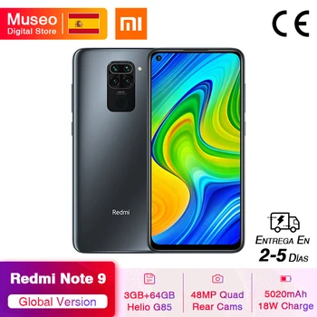 

Global Version Xiaomi Redmi Note 9 3GB RAM 64GB ROM Smartphone Helio G85 Octa Core 48MP Quad Rear Camera 6.53" 5020mAh