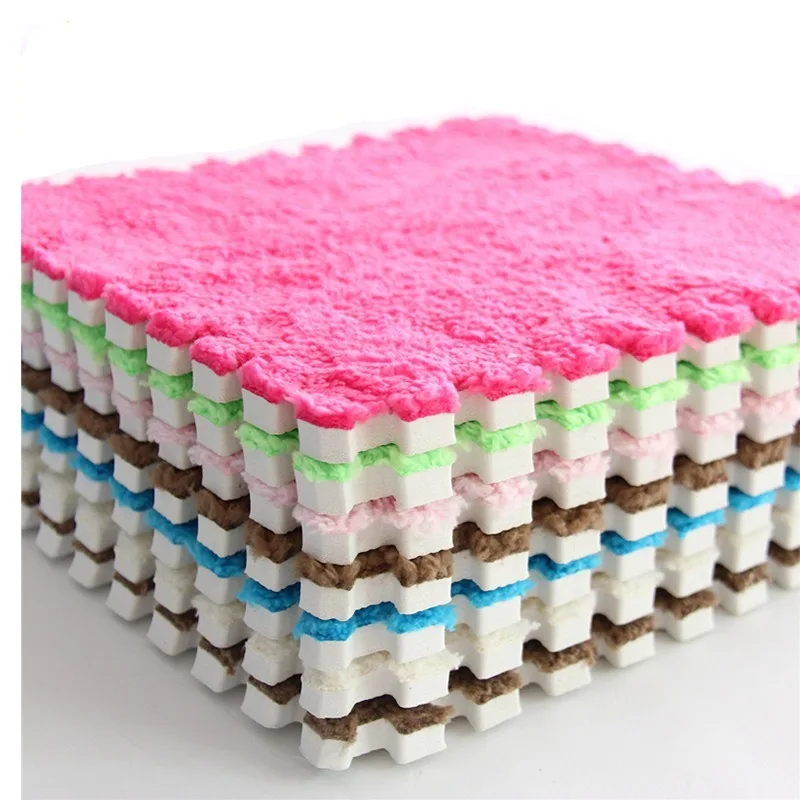 

2019 New Baby Crawling Mat Stitching Velvet Pad Puzzle Foam Eva Bedroom Floor Mat 30x30x1
