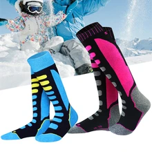 Мужские, женские, дети, мальчики, девочки, хлопок, Лыжный туризм, носки, термальные, утолщенные, зимние, теплые, спортивные, сноубординг, Велоспорт, снег, лыжная грелка носок