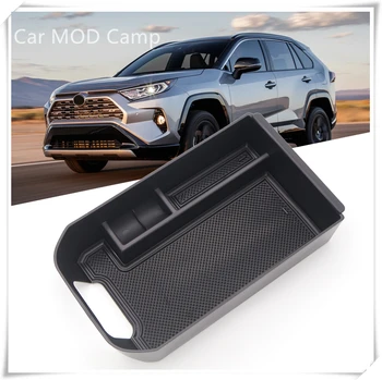 

For Toyota RAV4 2019 2020 Central Armrest Storage Box Holder Container Car Orgainzer Tray Black Plastic Car Styling