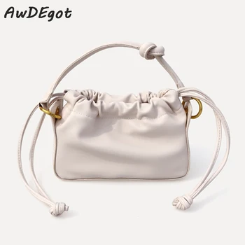 

Top Handle Rouched Handbags Drawstring Shoulder Bags for Women Trend Designer Lady Purses Crossbody Bags Female Dropshipping Bag