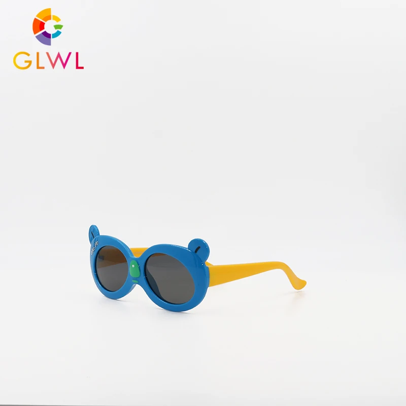 GLWL1911-5A GLWL, детские солнцезащитные очки, Детские поляризованные очки с квадратными линзами, силиконовые детские зеркальные очки для мальчиков, дизайн, маленькие очки - Цвет линз: GLWL1911-5A