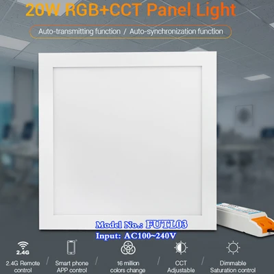 2pcs Panel Light 2 шт. MiBOXER 20 Вт RGB+ CCT панельный светильник AC100~ 240 В цветовая температура 2700~ 6500K can alexa/Google Assistant Voice/2,4G пульт дистанционного управления - Цвет корпуса: 2pcs Panel Light