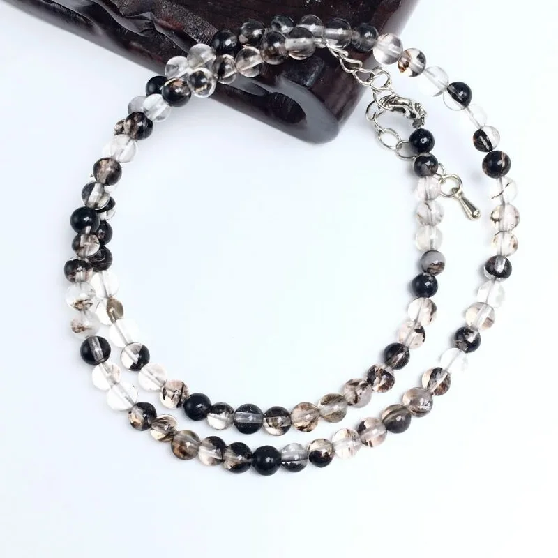 Elegant Multi-Stone Beaded Necklace with Amazonite, Agate, Alabaster, and Lava Stones
