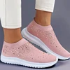 White Snekaers Women Crystal Fashion Flats Shoes Bling Casual Slip On Sock Sneakers Ladies Trainers Summer Women Vulcanize Shoes ► Photo 2/6