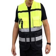 Унисекс светоотражающий жилет Открытый Рабочая Безопасность Защита хорошо Видимый без рукавов Одежда дорожного движения Рабочая одежда