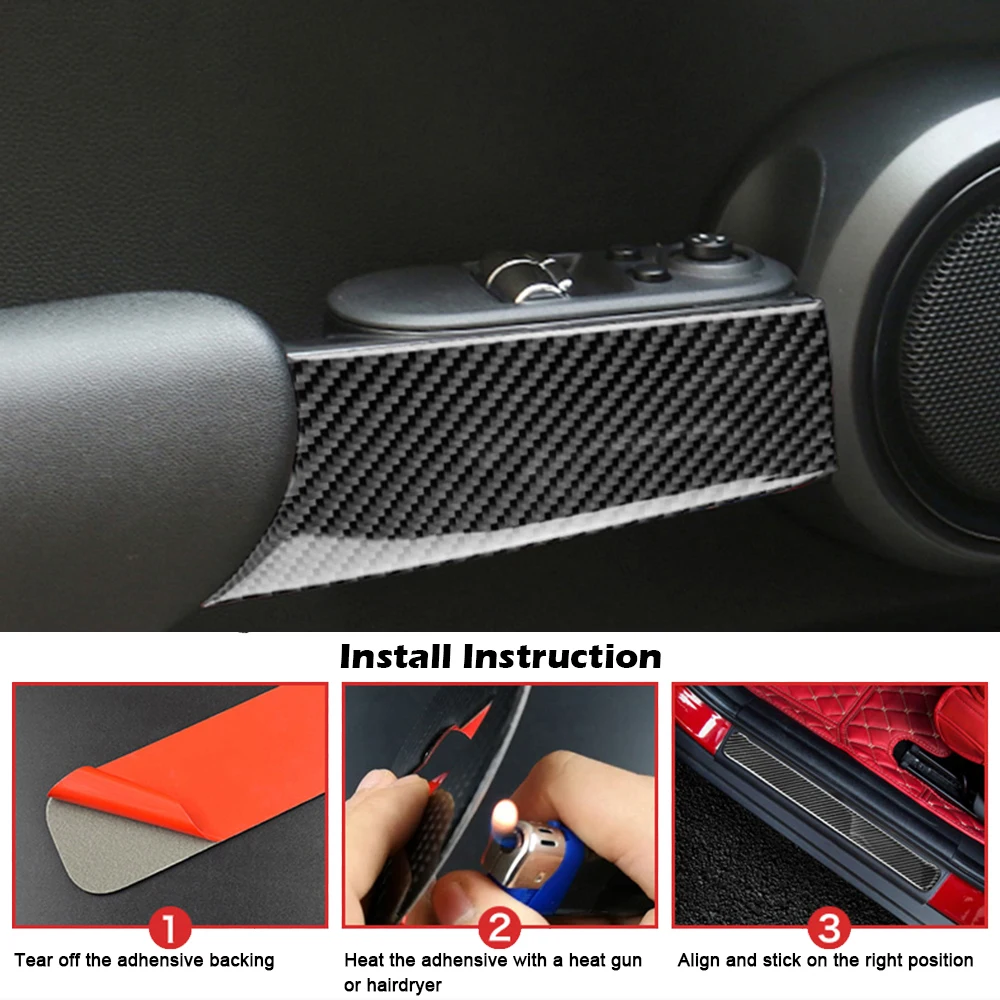 Kipalm для Mini Cooper F55 F56 JCW карбоновая дверная ручка накладка наклейка наклейки для Mini Cooper интерьерные аксессуары