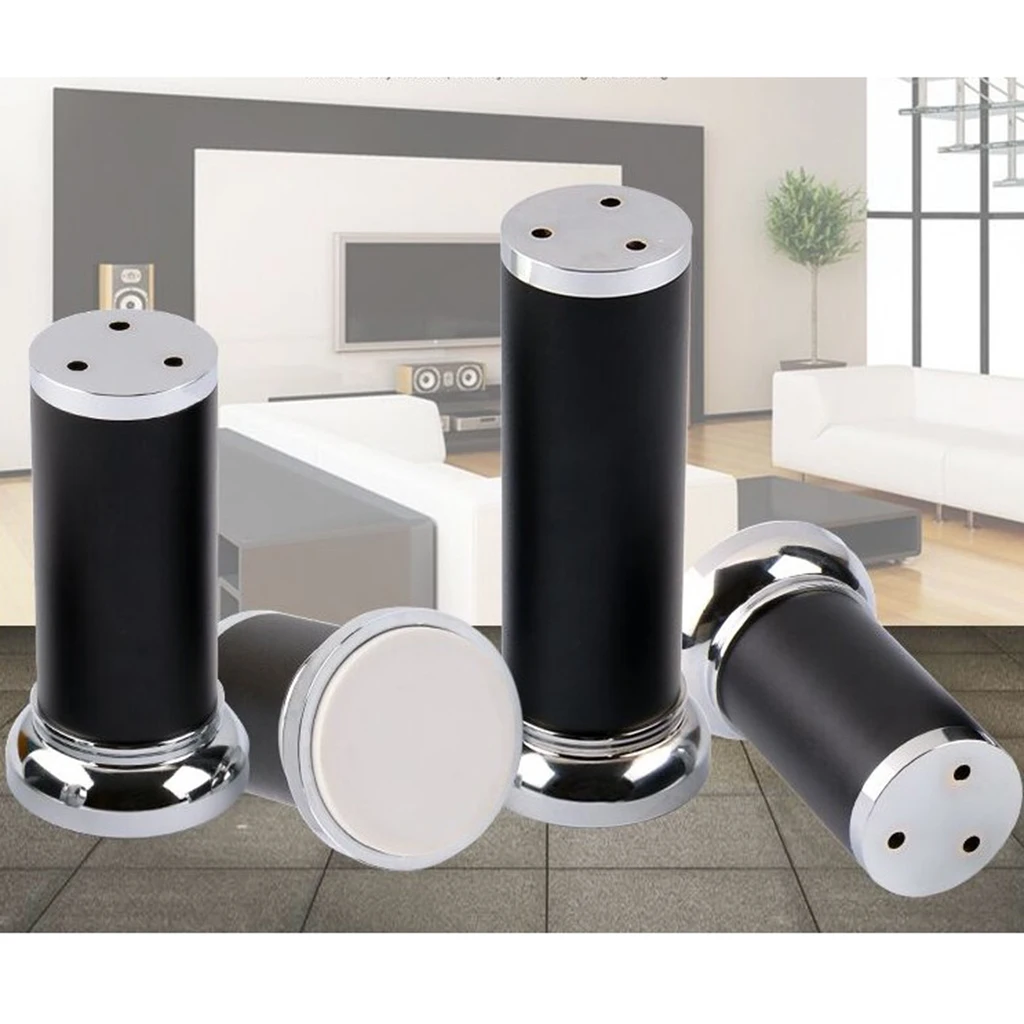 Aluminum Alloy Furniture Leg Cabinets/Table Sofa Feet Cabinets Feet Chairs Feet With Rubber Base for Anti-Slip and Reduced Noise