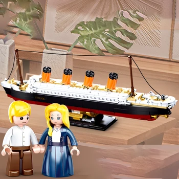 

1021PCS City Technic Rms Titanic Ship Building Blocks Creator Boat Set 3d Model Figures Bricks Assemble Toys Children Gift