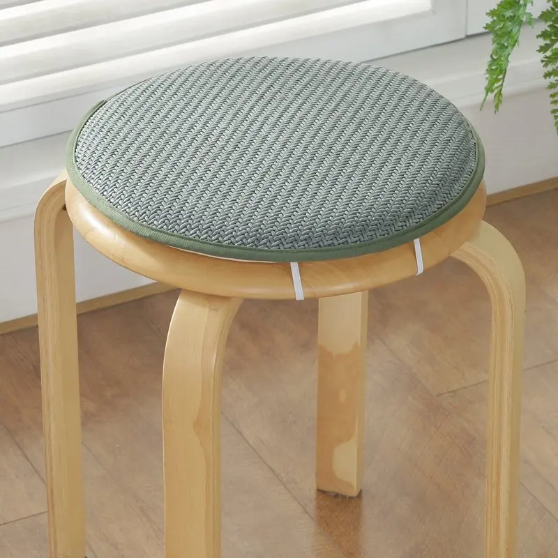 Blue-Rattan Табурет Круглая Подушка Нескользящая печать мягкий открытый обеденный стул ротанг коврик и губка домашний декор простые шелковые напольные подушки 1P - Цвет: Blue-Rattan