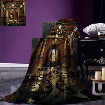 

Pillar Throw Blanket Graphics of a Temple Interior in the Fantasy Style with Pillars 3D Computer Graphics Blanket for Bed Couch