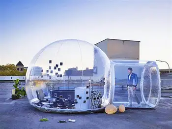 Price Clear Outdoor Single Tunnel Inflatable Bubble Tent DIY House Home Family Camping Backyard Transparent Tent Blower Garden Tent