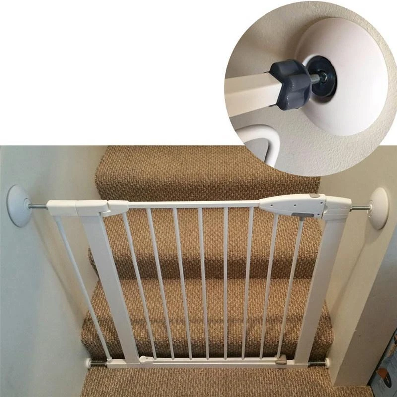 Baby Safety Gate 1pcs Baby Pet Safety Door Stair Gates Wall Mount Cups Bumpers Guard Protectors Drill-Free Mounting