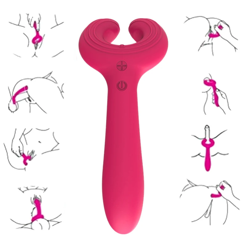 Sex Toy Penis Double headed Vibrator Breast Stimulation Clitoral Clip