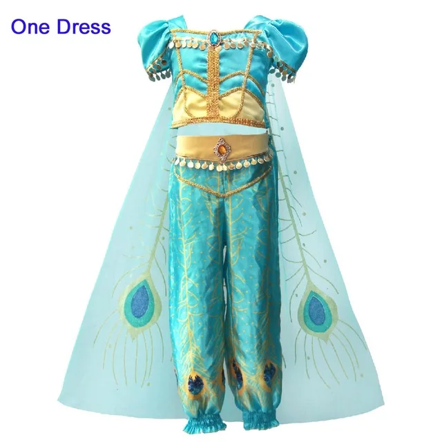 Aladdin Lamp Princess Jasmine Cosplay Costume Girls Halloween Fantasia Arab Princess Fancy Dress Up Outfit Girls Jasmine Costume - Цвет: Dress