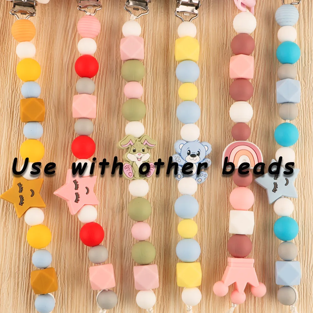 Kivoct 100Pcs 12MM Round Silicone Beads For Jewelry Making DIY  Pacifier Chain Necklace Keychain Accessories