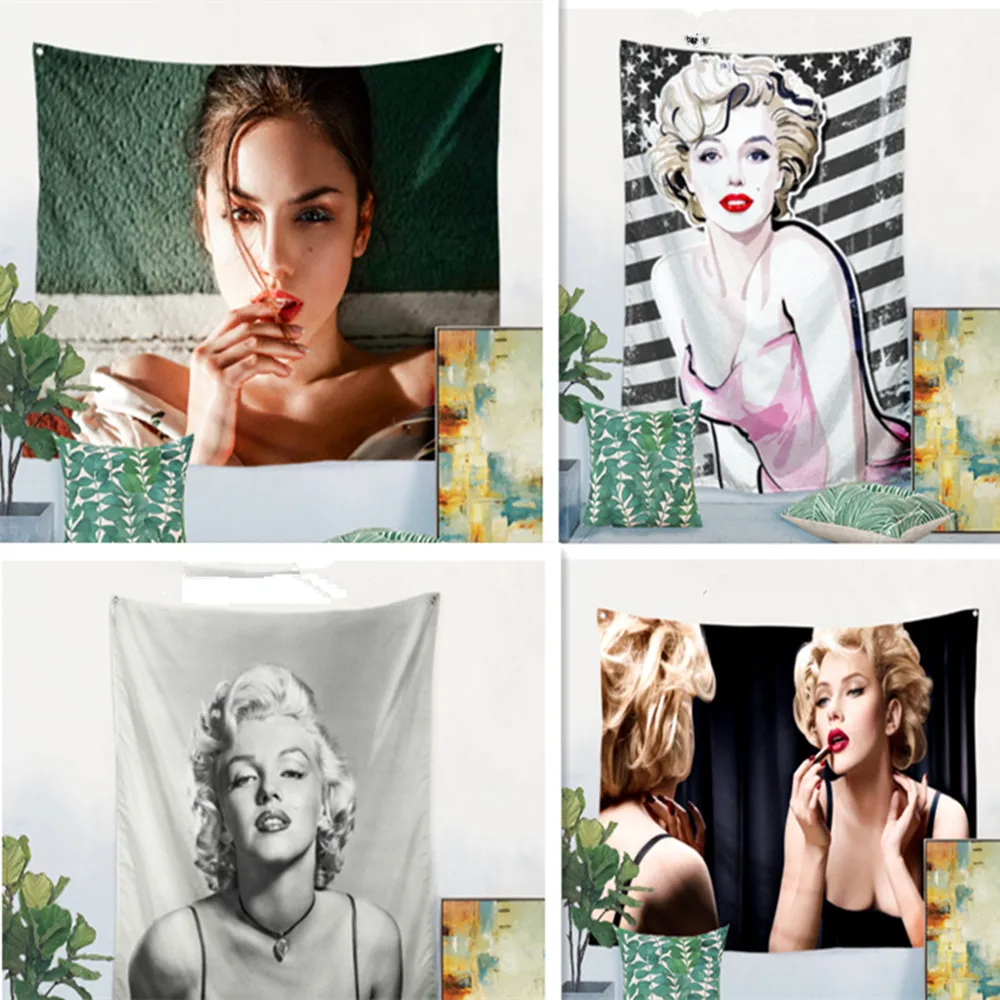 Audrey Hepburn Marilyn Monroe sexy girl Poster Wall Sticker Hanging Painting Art Waterproof Cloth Polyester Fabric Flags Banner | Дом и сад