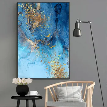

SELFLESSLY Golden Bird Abstract Paintings Wall Art Pictures For Living Room Scandinavia Posters Prints Modular Pictures Decor