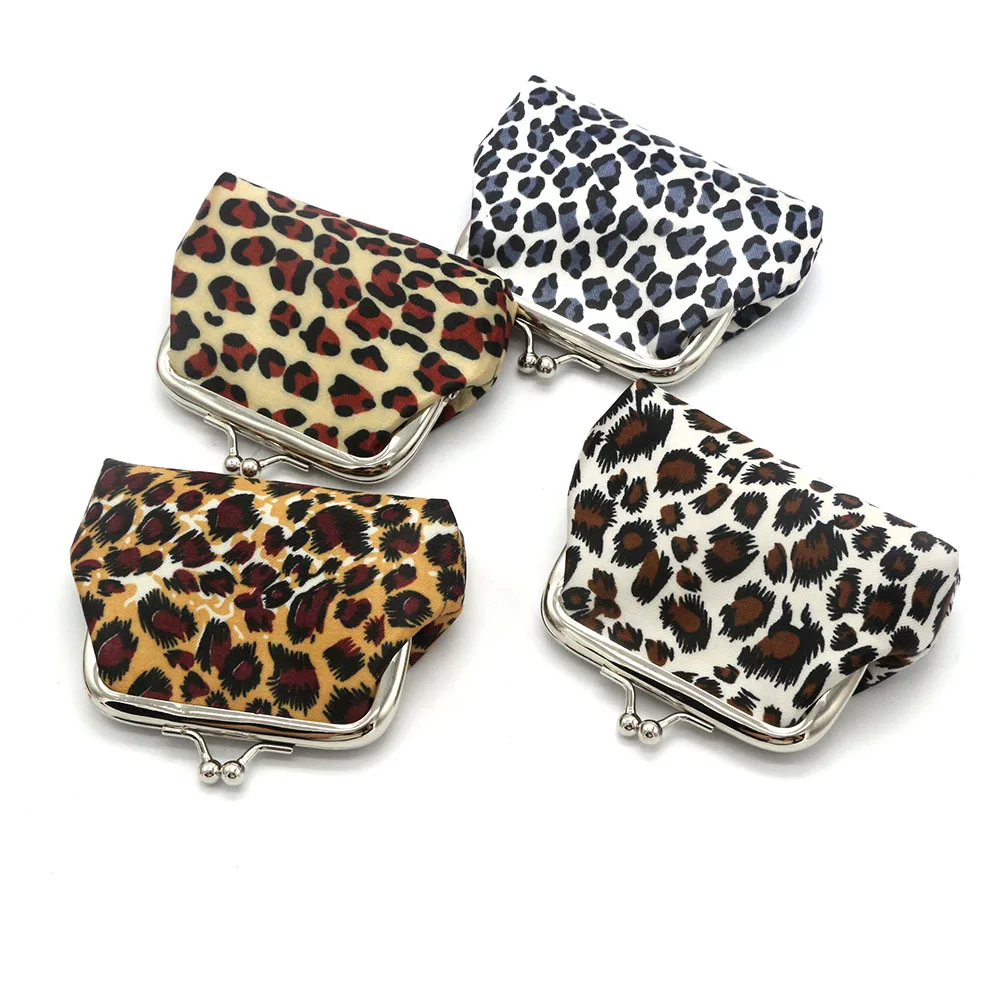 Hasp Coin Purse Women's Small Leopard Print Purse Polyester Wallet Female Pouch Coin Wallet Mini Clutch Money Bag